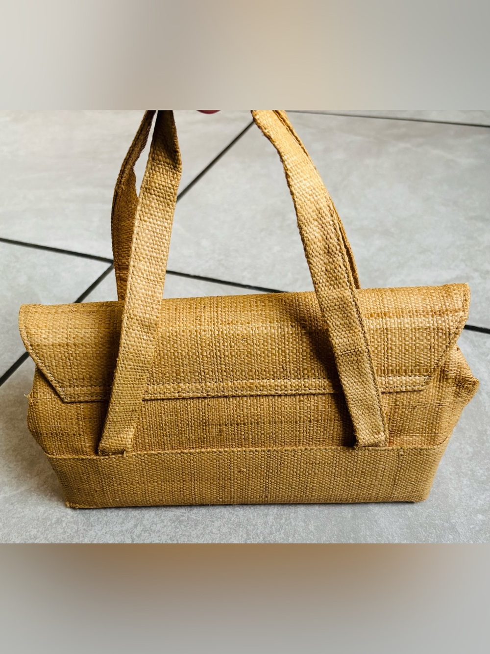 Vintage Garay Woven Raffia Top-Handle Handbag - Picture 4 of 12